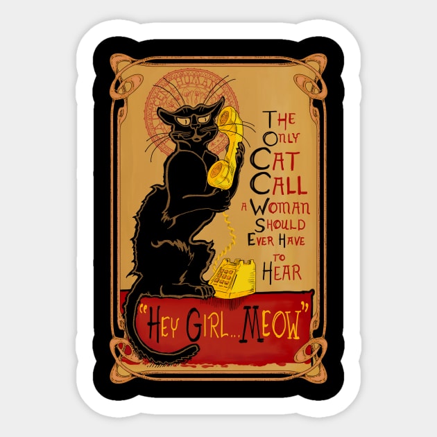 Cat Call Sticker by NateJonesDesign